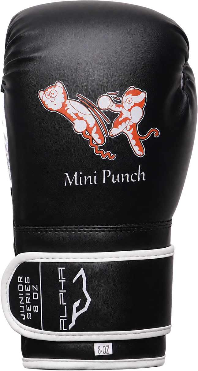 Black "Mini Punch" Kids Boxing Gloves 8oz - Alpha Junior Series | Pro X Sports