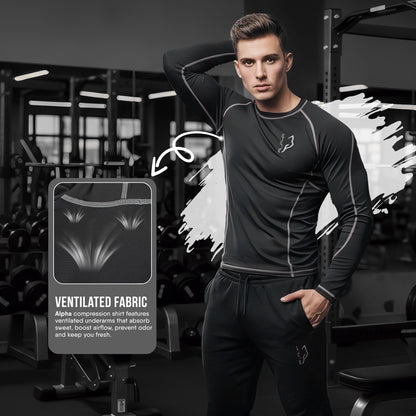 Compression Shirt Gray3- Pro X Sports Wear
