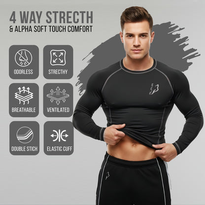 Compression Shirt Gray4- Pro X Sports Wear