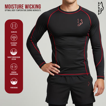 Compression Shirt Red 1- Pro X Sports Wear