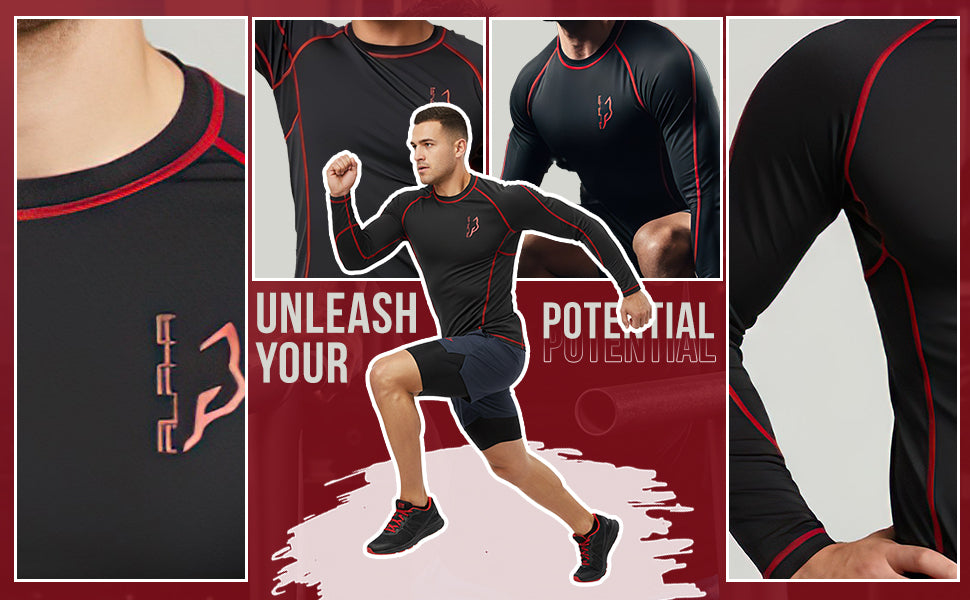 Compression Shirt Red 10- Pro X Sports Wear