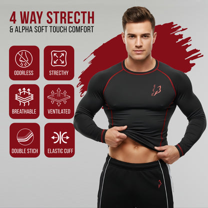 Compression Shirt Red 4- Pro X Sports Wear