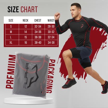Compression Shirt Red 5- Pro X Sports Wear