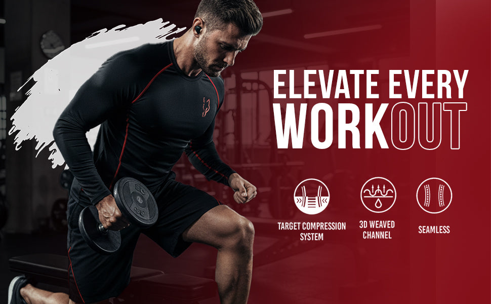 Compression Shirt Red 9- Pro X Sports Wear