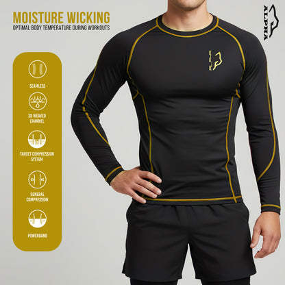 Compression Shirt Yellow 1 - Pro X Sports Wear
