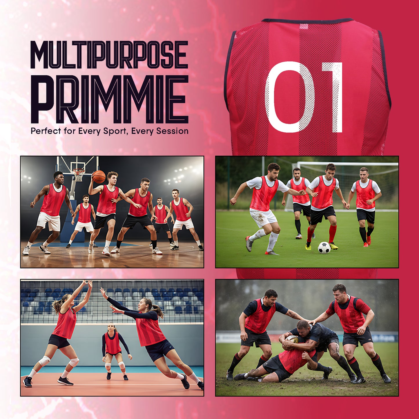 Training Vest Red-5 - Pro X Sports Wear