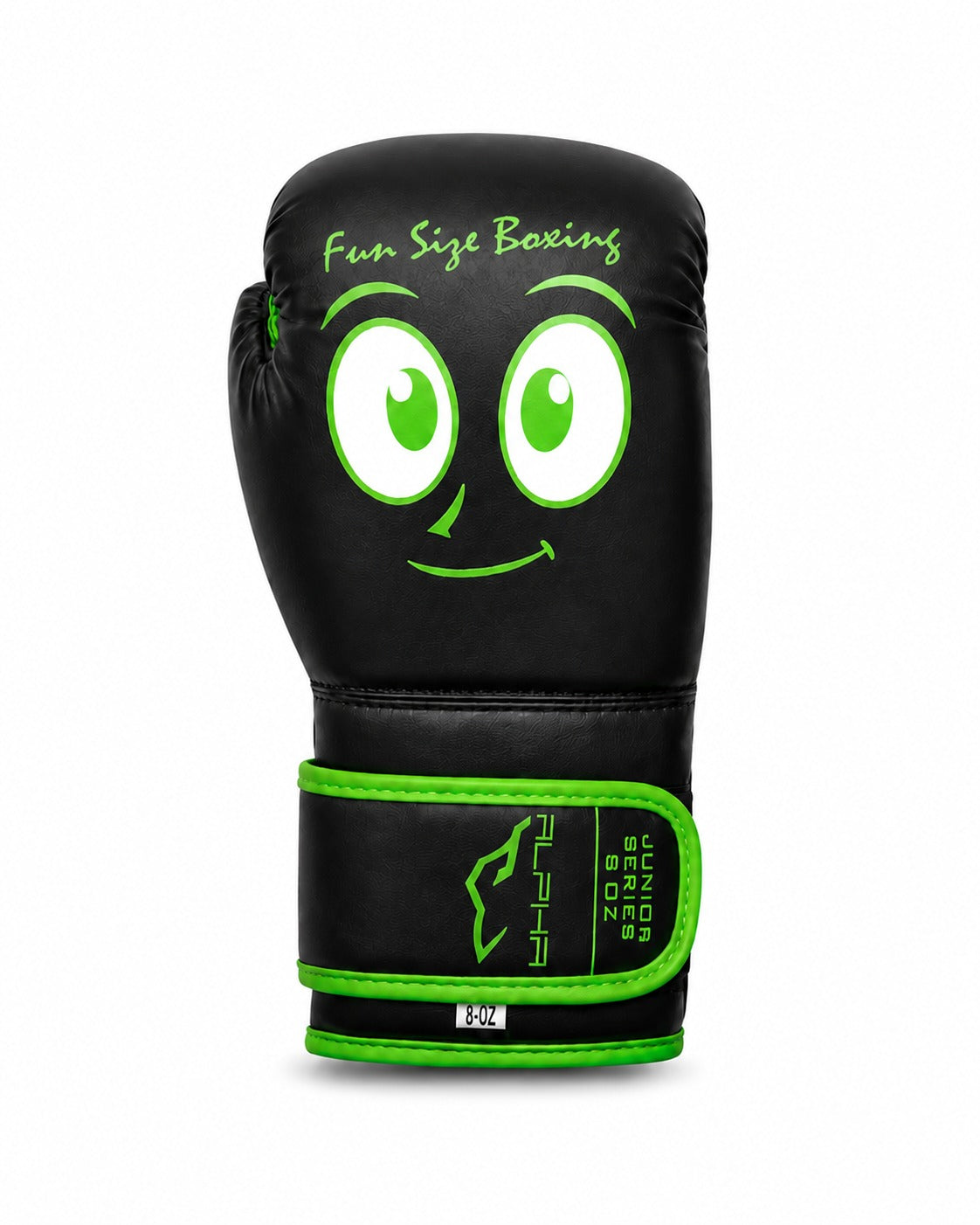 Black & Neon Green "Fun Size Boxing" Kids Gloves 8oz - Alpha Junior Series | Pro X Sports