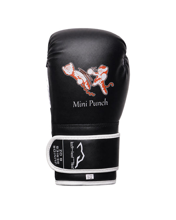 Black "Mini Punch" Kids Boxing Gloves 8oz - Alpha Junior Series | Pro X Sports