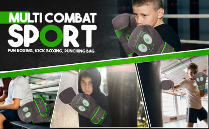 Young athletes training with light brown youth boxing gloves during boxing and kickboxing practice, designed for comfort, durability, and safe skill development.